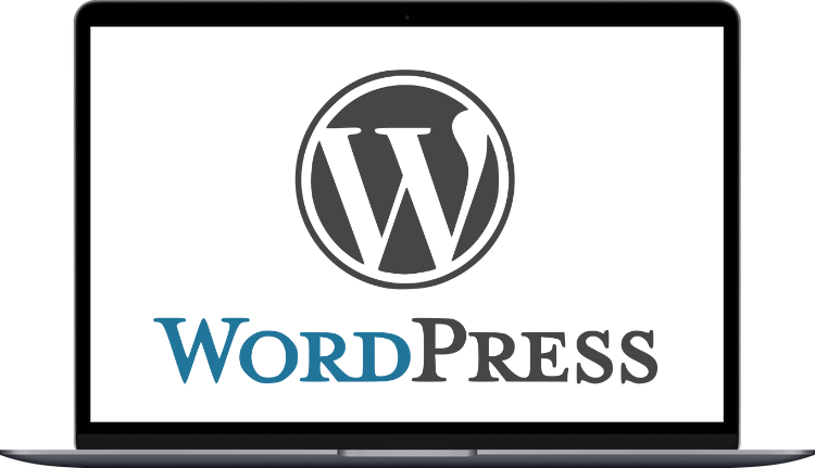 WordPress Logo on laptop screen